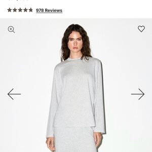 SKIMS Gray Boyfriend Long Sleeve Top 2X